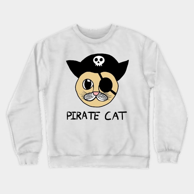 Pirate Cat Crewneck Sweatshirt by CarlComics